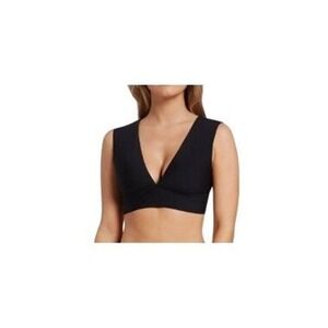 Calia Bikini Top Women's Large Long Line Wide Shoulder Wire Free Padded Black